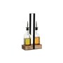 Set de pansement Home ESPRIT Noir Naturel Verre Bois d'acacia 180 ml 15 x 7 x 28 cm