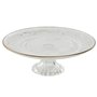 Assiette plate Home ESPRIT Transparent Doré Verre 23 x 23 x 8 cm