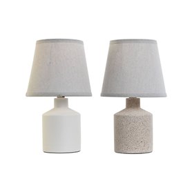 Lampe de bureau Home ESPRIT Blanc Beige 40 W 220 V 15 x 15 x 27 cm (2 Unités)