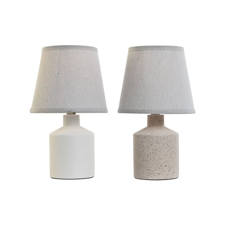 Lampe de bureau Home ESPRIT Blanc Beige 40 W 220 V 15 x 15 x 27 cm (2 Unités)