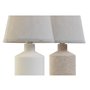 Lampe de bureau Home ESPRIT Blanc Beige 40 W 220 V 15 x 15 x 27 cm (2 Unités)