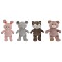 Jouet Peluche Home ESPRIT Marron Gris Rose Polyester Animal 28 x 22 x 32 cm (4 Unités)