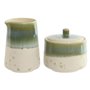 Laitière et sucrier Home ESPRIT Blanc Vert Porcelaine 250 ml 9 X 9 X 8