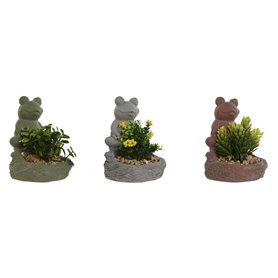 Plante décorative Home ESPRIT Polyéthylène Ciment Grenouille 9 x 9 x 13 cm (3 Unités)