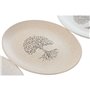 Assiette plate Home ESPRIT Blanc Beige Grès Traditionnel 20 x 20 x 2,5 cm