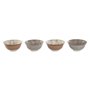 Set de Bols Home ESPRIT Marron Beige Porcelaine Fleurs Shabby Chic 15 x 15 x 7 cm