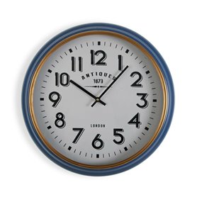 Horloge Murale Versa Antiques Bleu Doré Bois MDF Bois MDF/Métal 5