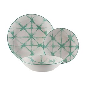 Assiettes Versa Pompeia Turquoise Porcelaine 18 Pièces