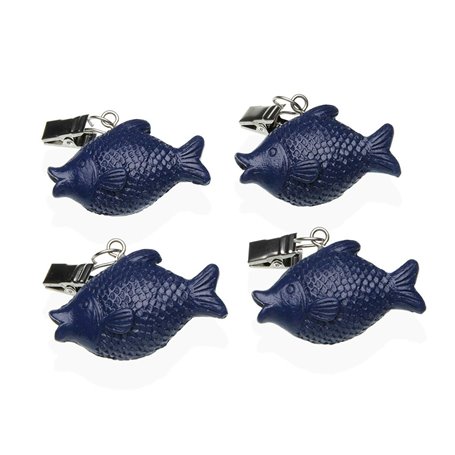 Pince pour nappe Versa 6 x 4 cm Poissons 4 Pièces