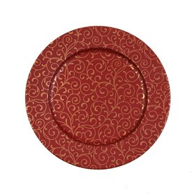 Dessous d'Assiette Versa Serpentine Rouge Métal 33 x 1