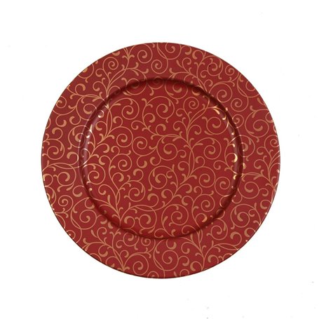 Dessous d'Assiette Versa Serpentine Rouge Métal 33 x 1