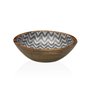 Saladier Versa Chevron Bambou Porcelaine Bois de manguier 24 x 7 x 24 cm