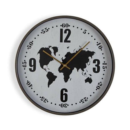 Horloge Murale Versa Métal Mappemonde 4