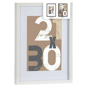 Porte photos mural Blanc verre Bois MDF 32