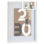 Porte photos mural Blanc verre Bois MDF 32