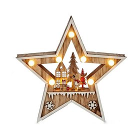 Étoile de Noël Blanc Marron Bois 4