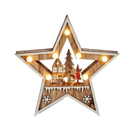 Étoile de Noël Blanc Marron Bois 4