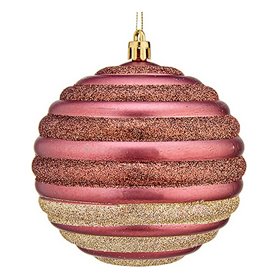 Boule de Noël Ø 10 cm 6 Unités Rose Plastique