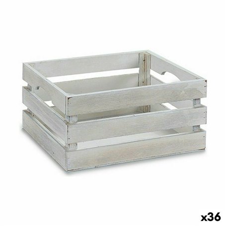 Boîte Décorative Blanc Bois 21 x 11 x 14
