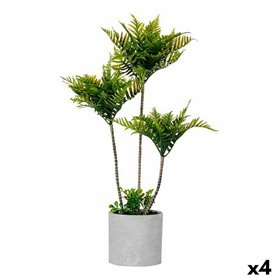 Plante décorative Palmier 20 x 70 x 20 cm Gris Ciment Vert Plastique (4 Unités)