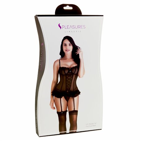 Corset S Pleasures Noir (Taille unique)