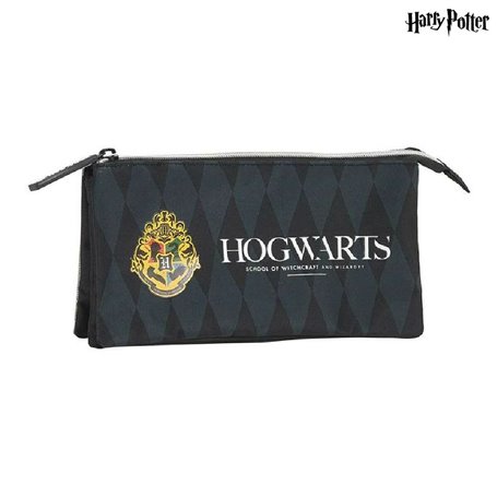 Fourre-tout Harry Potter Hogwarts Triple Harry Potter Noir Gris (22 x 12 x 3 cm) (22 x 3 x 12 cm)