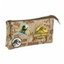 Trousse Fourre-Tout Triple Jurassic World Beige 22 x 12 x 3 cm