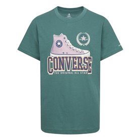 T shirt à manches courtes Enfant Converse Script Sneaker Gfx Sse Cyan