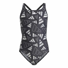 Maillot de Bain Fille Adidas Aop Bars Suit Gris