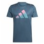 Chemisette Adidas Run Icons 3 Bar Bleu