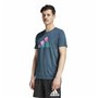 Chemisette Adidas Run Icons 3 Bar Bleu