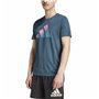 Chemisette Adidas Run Icons 3 Bar Bleu