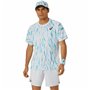 Maillot de Corps de Sport à Manches Coupe Asics Game Ss Top Blanc Bleu clair Tennis