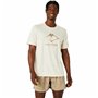 T shirt à manches courtes Asics Fujitrail Logo Ss Top Beige