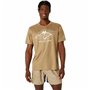 T-shirt à manches courtes homme Asics Fujitrail Logo Ss Top Marron Beige