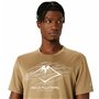T-shirt à manches courtes homme Asics Fujitrail Logo Ss Top Marron Beige