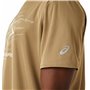 T-shirt à manches courtes homme Asics Fujitrail Logo Ss Top Marron Beige