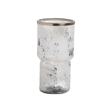 Vase Blanc Champagne Aluminium Verre 15 x 15 x 30 cm