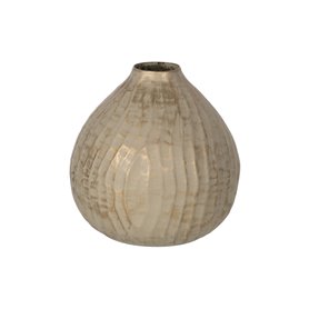 Vase Beige Doré Fer 25 x 25 x 25 cm