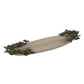 Plateau Vert Beige Fleurs 58 x 23 x 4 cm