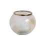 Vase Blanc Champagne Aluminium Verre 19 x 19 x 13 cm