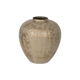 Vase Beige Doré Fer 25 x 25 x 33 cm