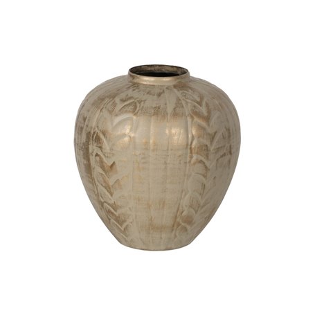 Vase Beige Doré Fer 25 x 25 x 33 cm