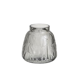 Vase Gris verre 15 x 15 x 15 cm