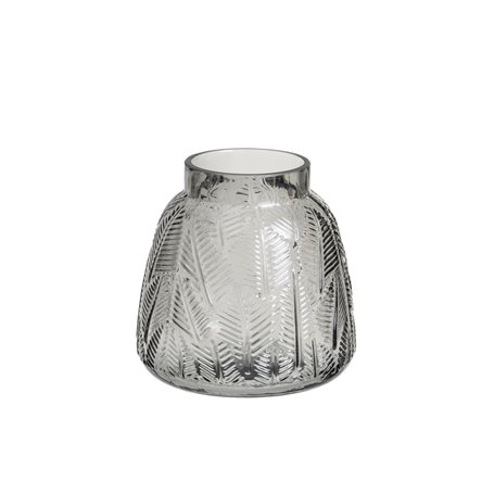 Vase Gris verre 15 x 15 x 15 cm