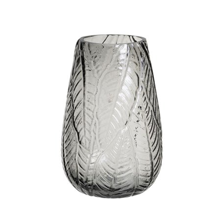 Vase Gris verre 17 x 17 x 26 cm