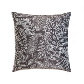 Coussin EDÉN Blanc Gris foncé Imprimé Velours 45 x 8 x 45 cm