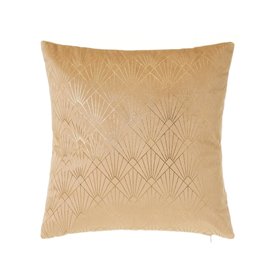 Coussin SUNRAY Beige Doré Imprimé Velours 45 x 8 x 45 cm