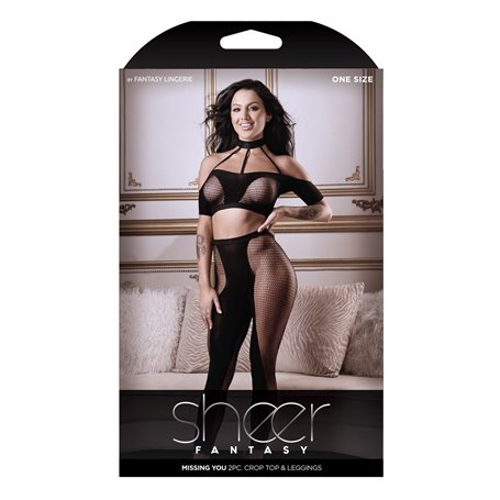 Ensemble de Lingerie Fantasy Lingerie Noir (Taille unique)