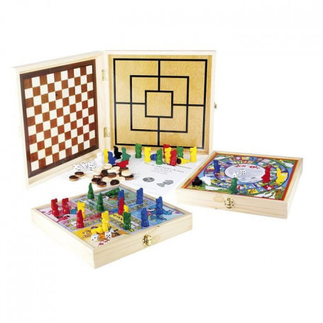 JEUJURA Coffret Bois 100 Jeux de société traditionnel 50,99 €